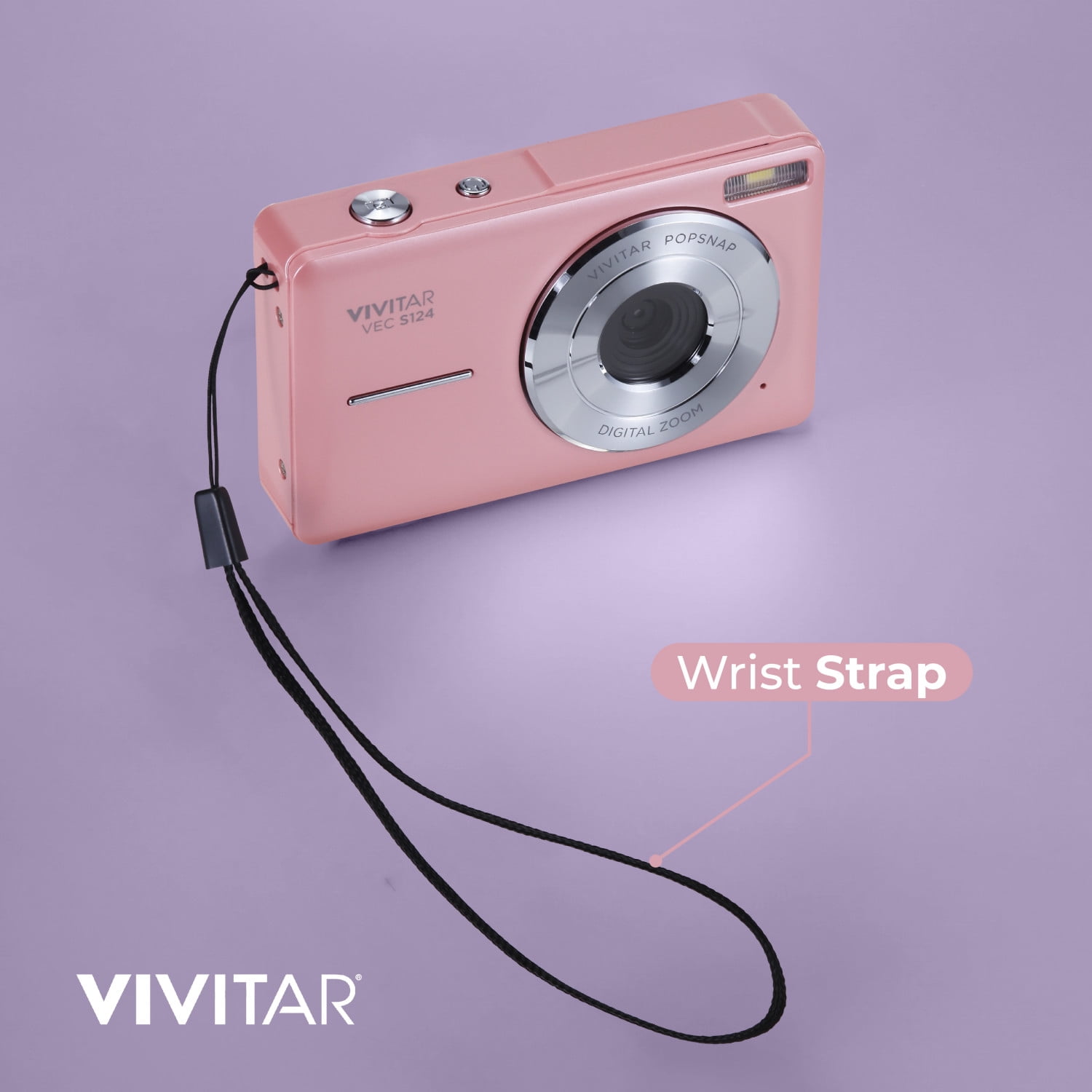 Vivitar Popsnap Compact Digital Camera, Pink, 16X Zoom, 1080p, Built-in Flash, Micro SD, Slim Lightweight Pocket Design - Image 4
