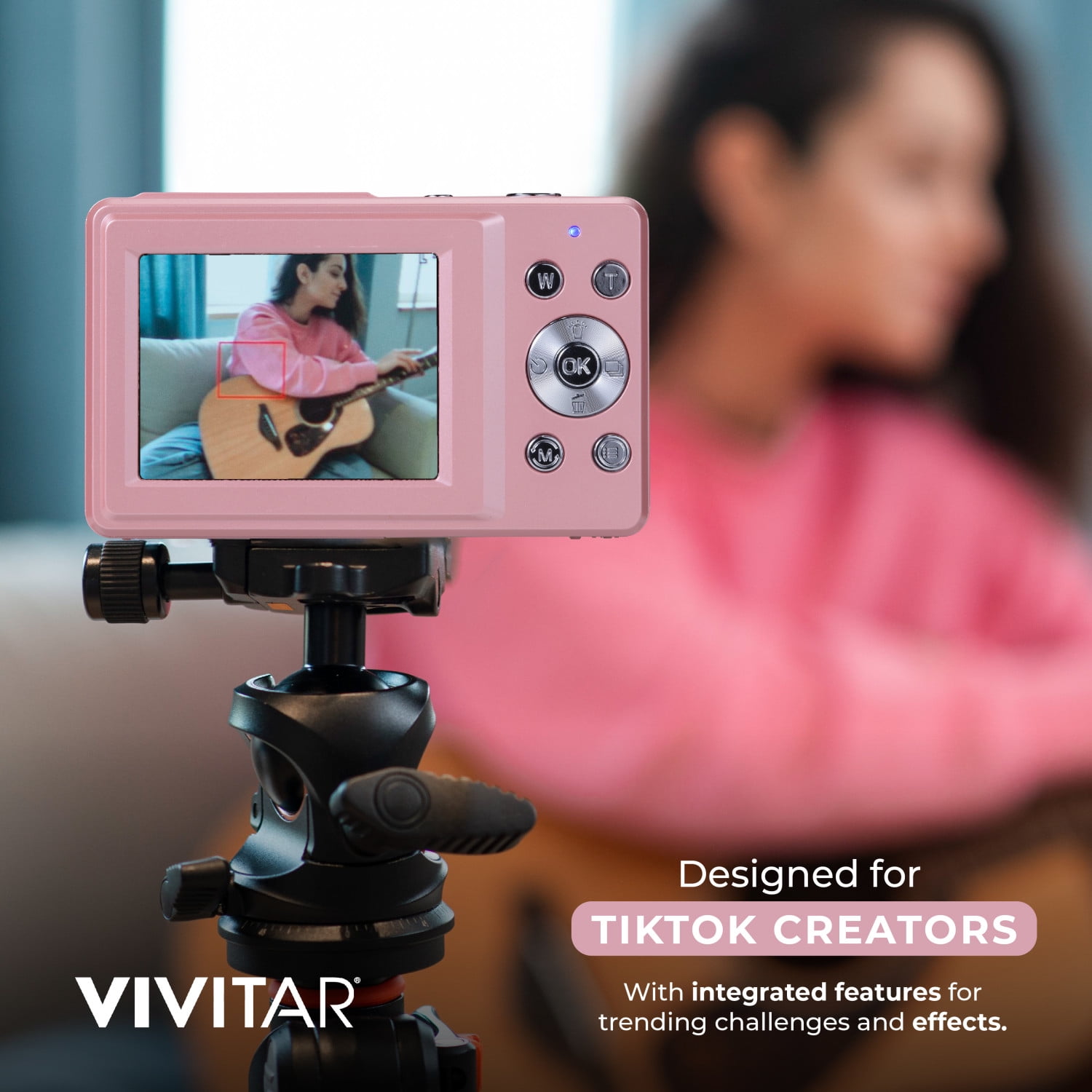 Vivitar Popsnap Compact Digital Camera, Pink, 16X Zoom, 1080p, Built-in Flash, Micro SD, Slim Lightweight Pocket Design - Image 6