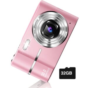 Digital Camera, FHD 1080P Camera, Digital Point and Shoot Camera with 16X Zoom Anti Shake, Compact Small Camera for Boys Girls Kids