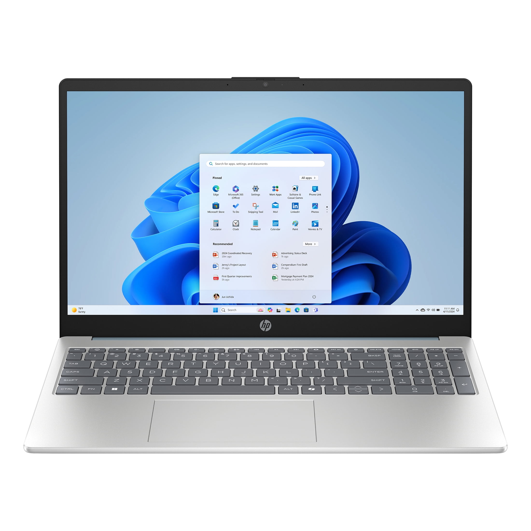 HP 15.6 inch Windows 11 Touch Laptop Intel Core i3-N305 8GB RAM 256GB SSD Moonlight Blue