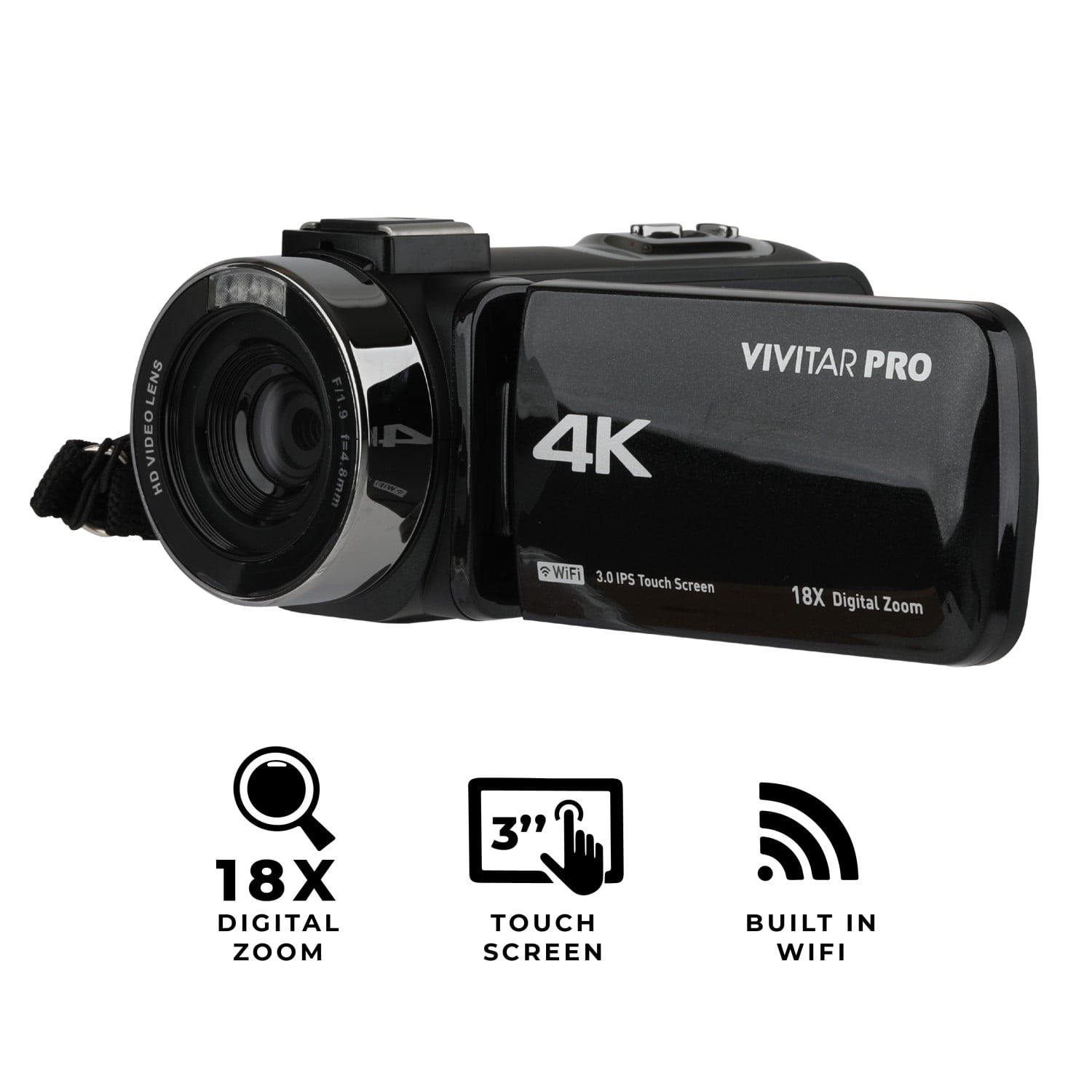 Vivitar 4K HD Digital Video Camera with WiFi, Built in Night Vision, and 3