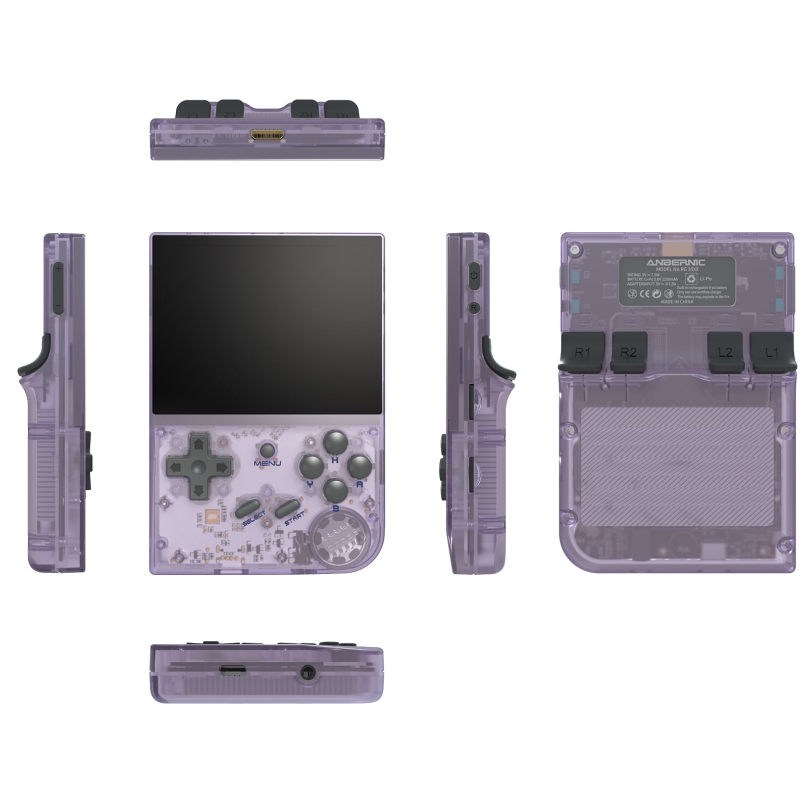 RG35XX Handheld Gaming Consoles ,64GB,Dual System Linux+Garlic , Support HD TV Output Purple - Image 3
