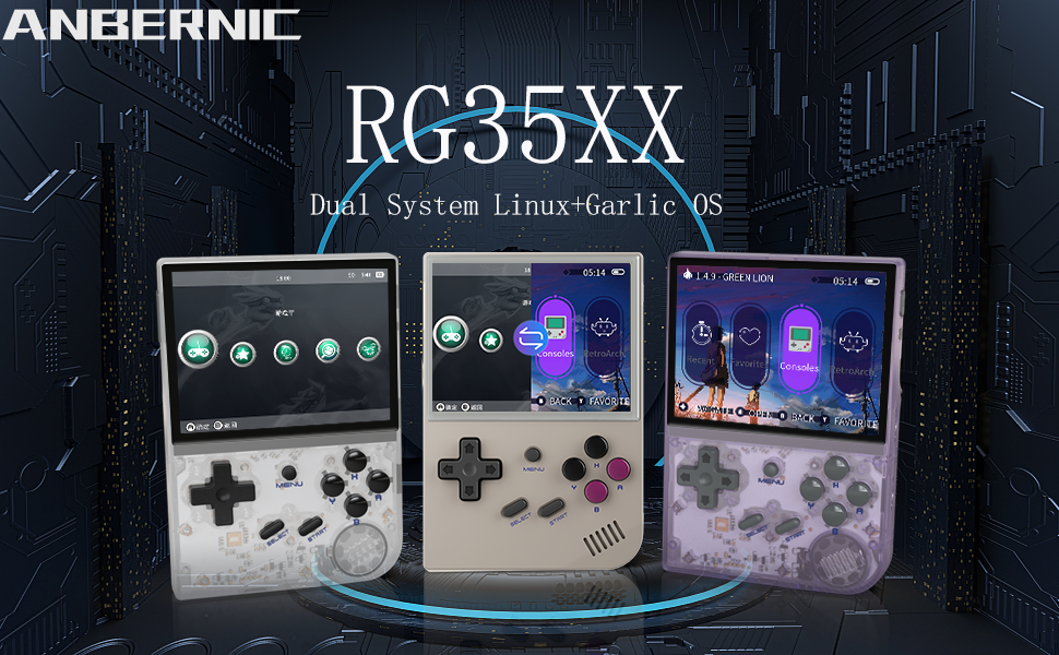 RG35XX Handheld Gaming Consoles ,64GB,Dual System Linux+Garlic , Support HD TV Output Purple - Image 2